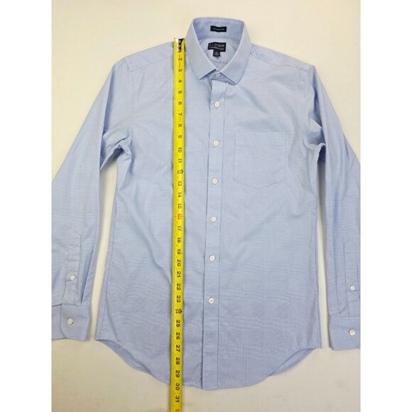 J. By J. Crew Flex Wrinkle Free Thompson Size Small 14-14.5 Blue Check Shirt - Picture 8 of 9